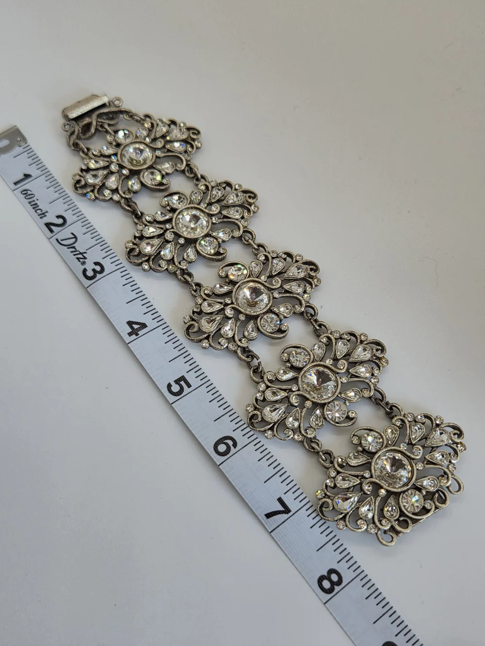 Vintage, Sweet Romance Swarvoski Crystal Floral Link Bracelet